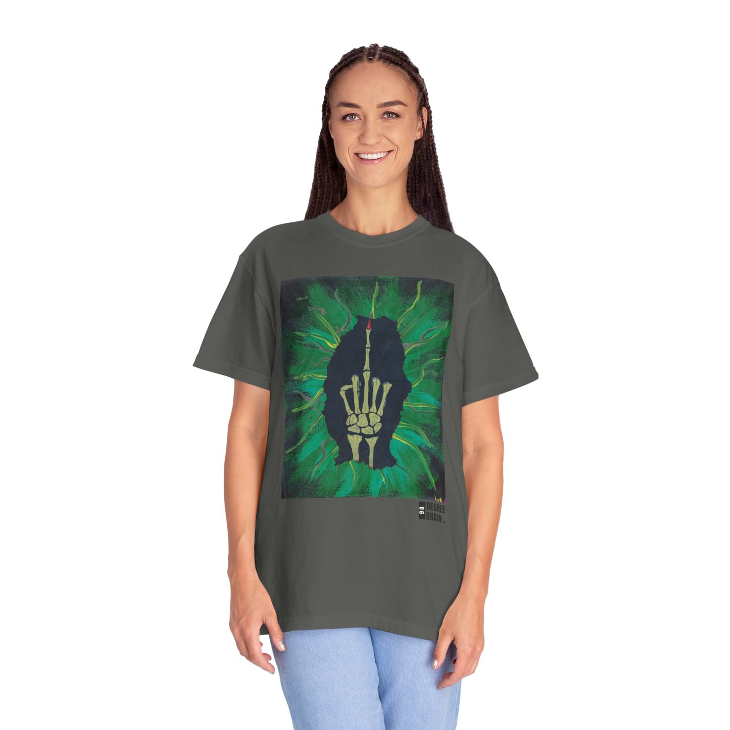 "Green Bird" Unisex Garment Dyed T-Shirt