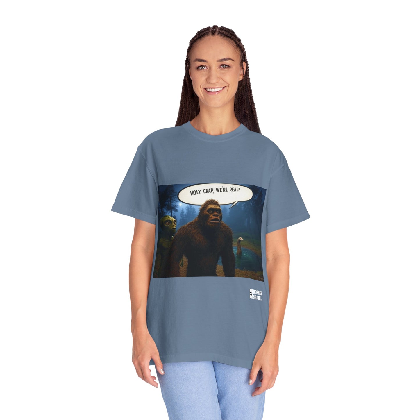 "Holy Crap, We're Real?" Unisex Garment Dyed T-Shirt