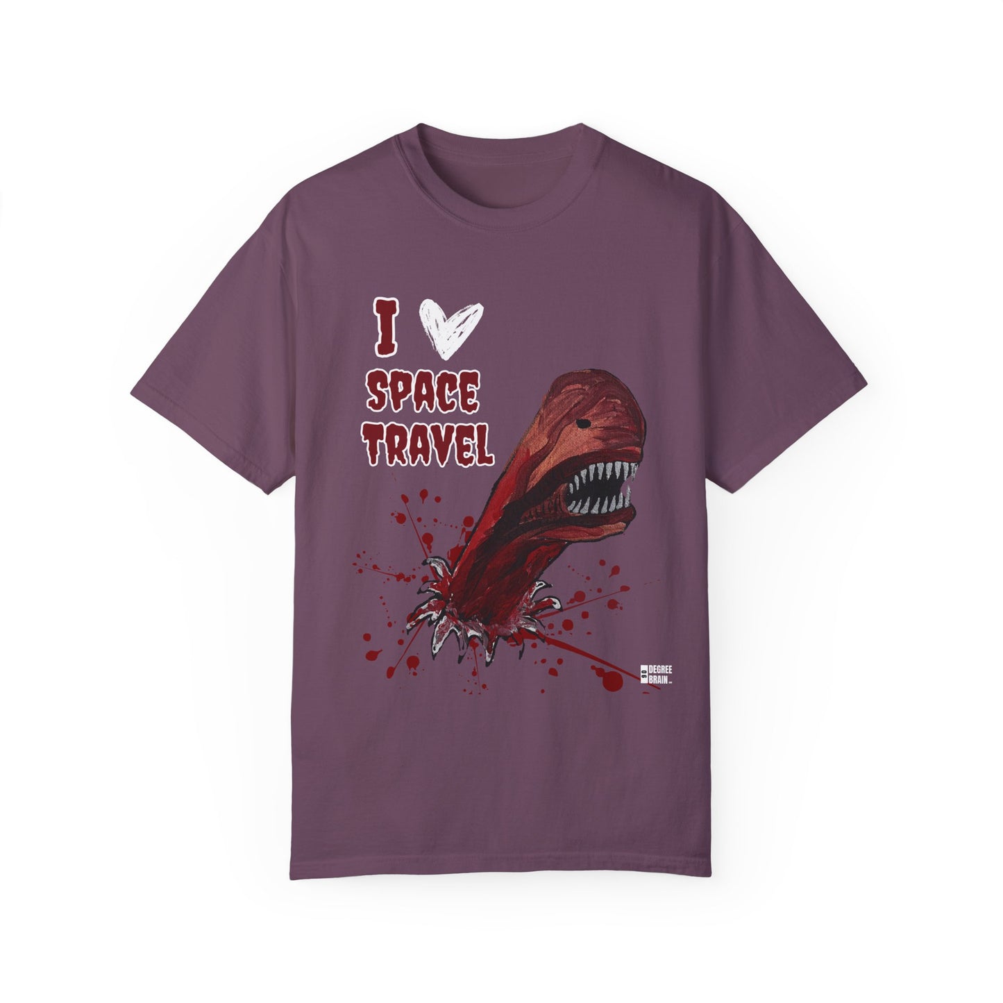 "I Heart Space Travel" Unisex Garment Dyed T-Shirt