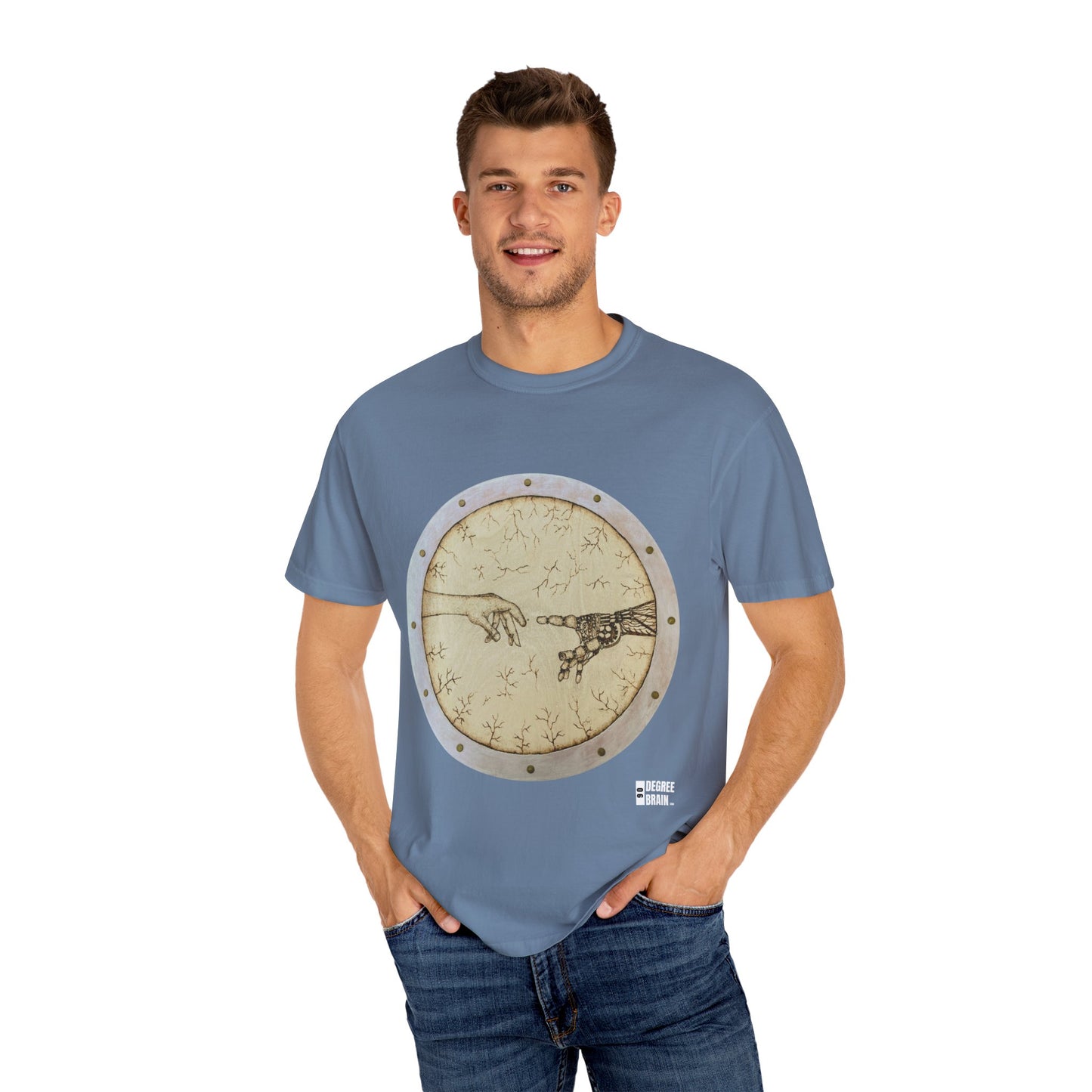 "Adam Creates Robot" Unisex Garment Dyed T-Shirt