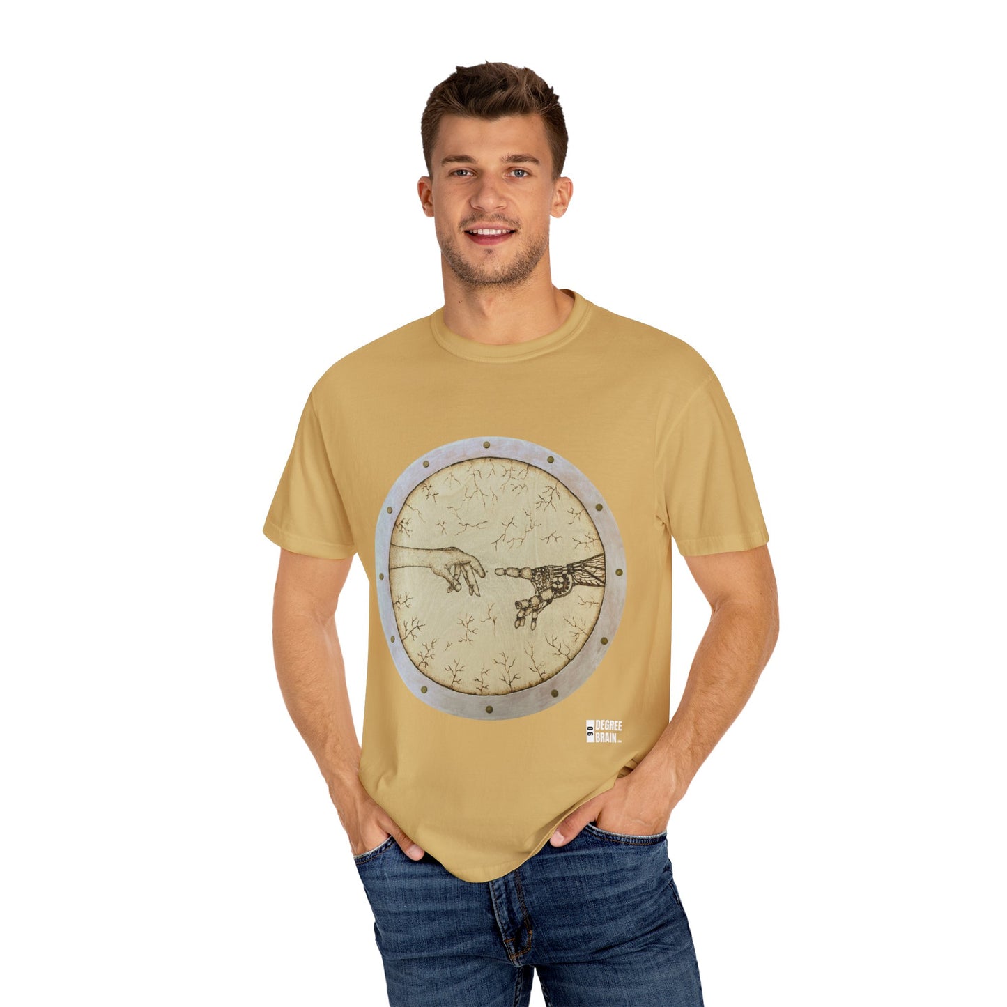 "Adam Creates Robot" Unisex Garment Dyed T-Shirt