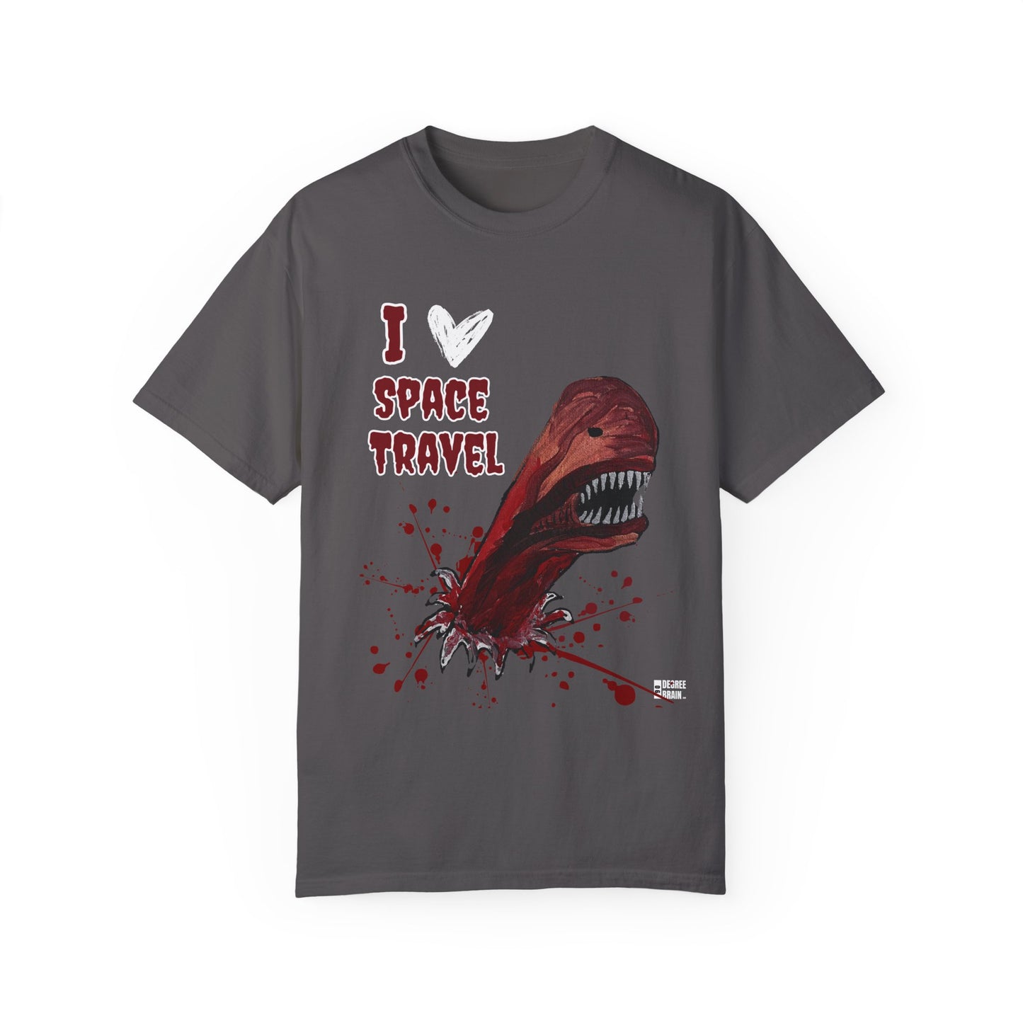 "I Heart Space Travel" Unisex Garment Dyed T-Shirt