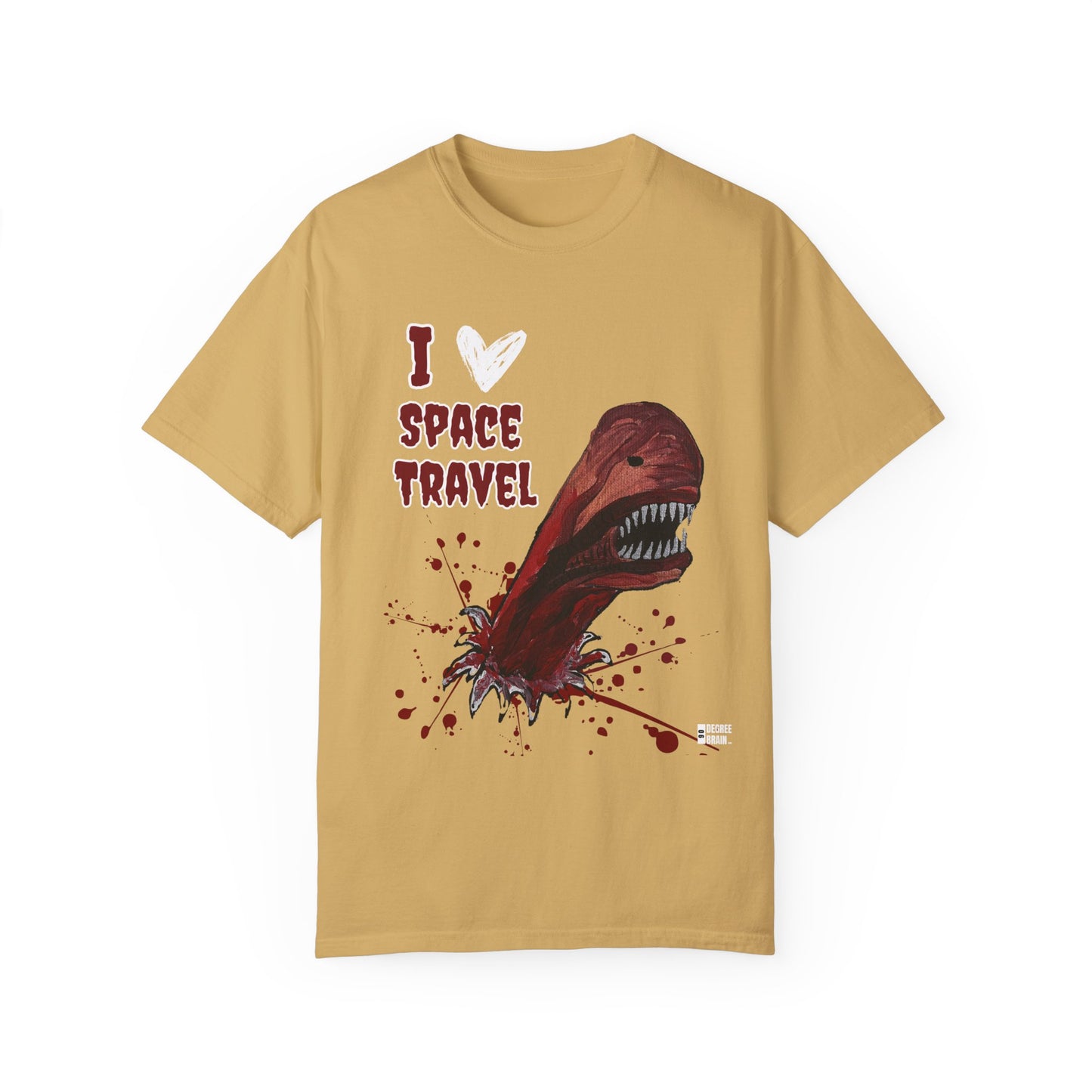 "I Heart Space Travel" Unisex Garment Dyed T-Shirt