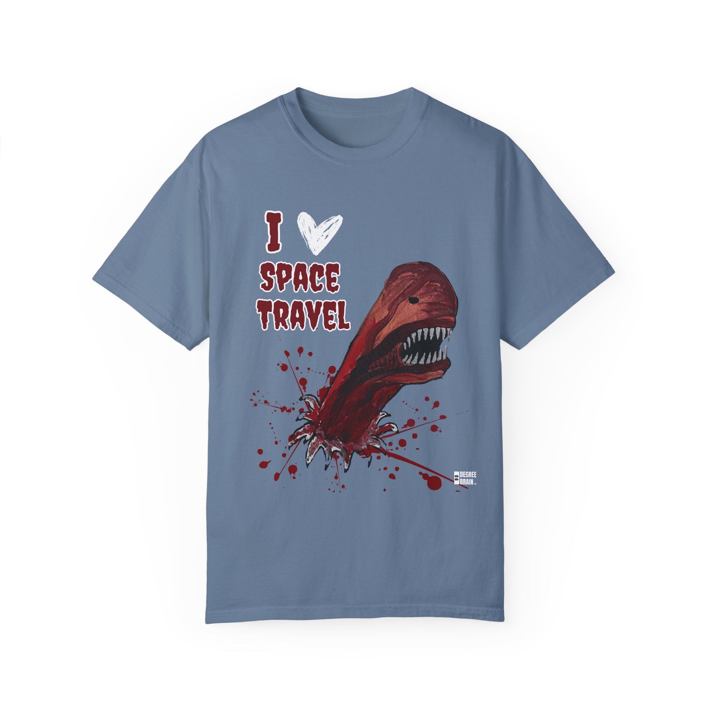 "I Heart Space Travel" Unisex Garment Dyed T-Shirt