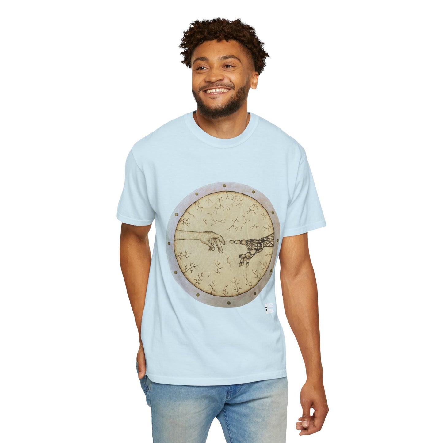 "Adam Creates Robot" Unisex Garment Dyed T-Shirt