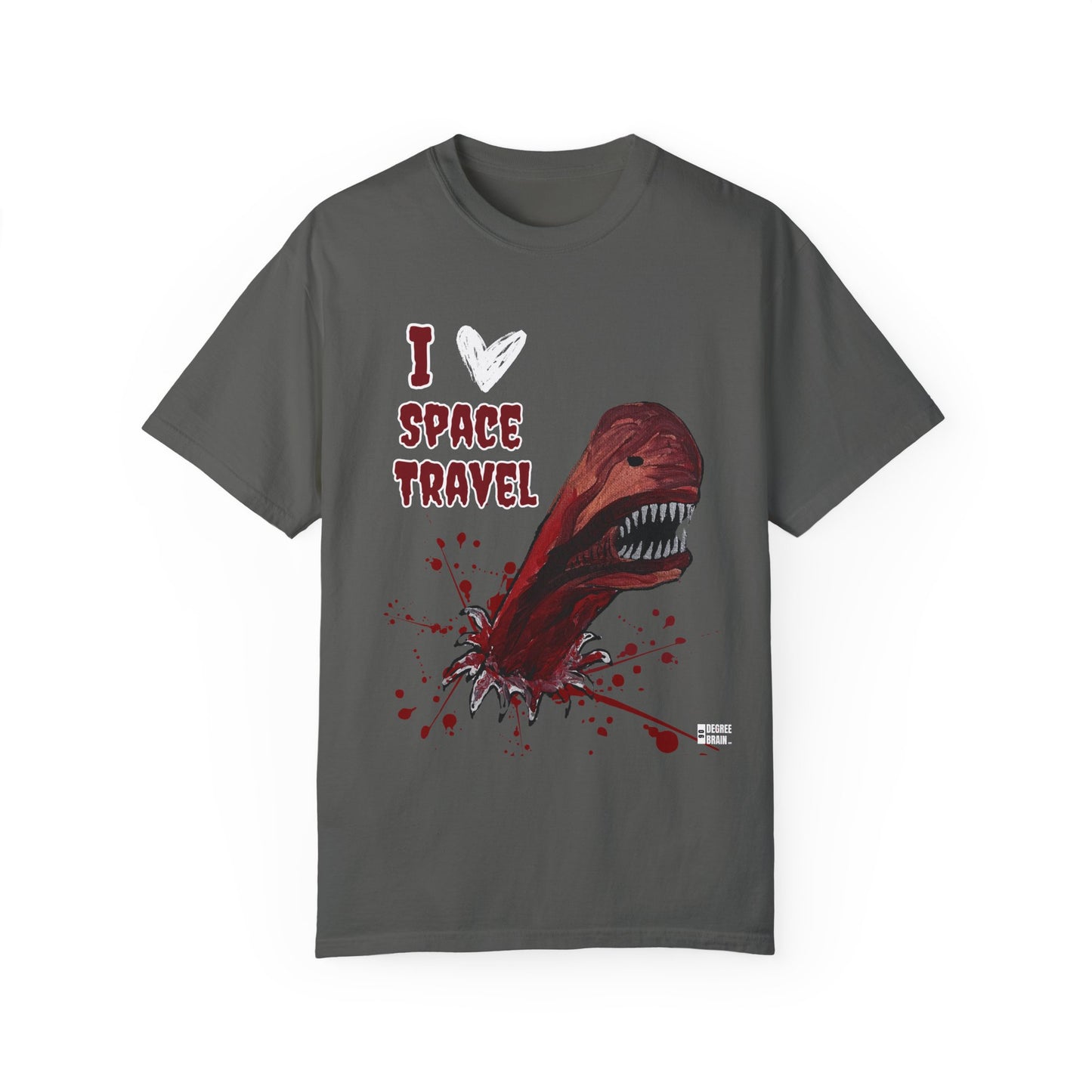 "I Heart Space Travel" Unisex Garment Dyed T-Shirt