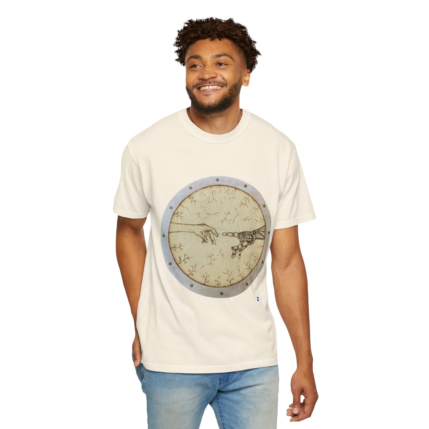 "Adam Creates Robot" Unisex Garment Dyed T-Shirt