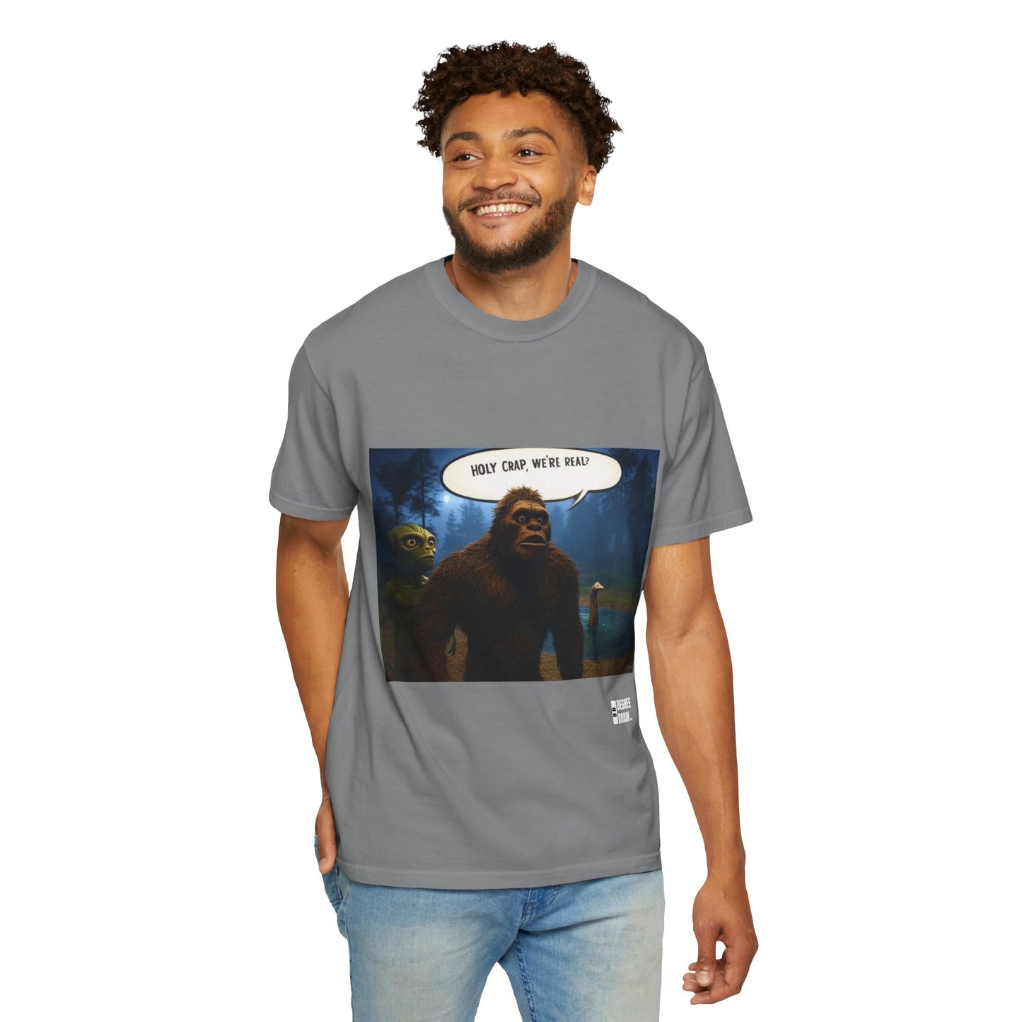 "Holy Crap, We're Real?" Unisex Garment Dyed T-Shirt