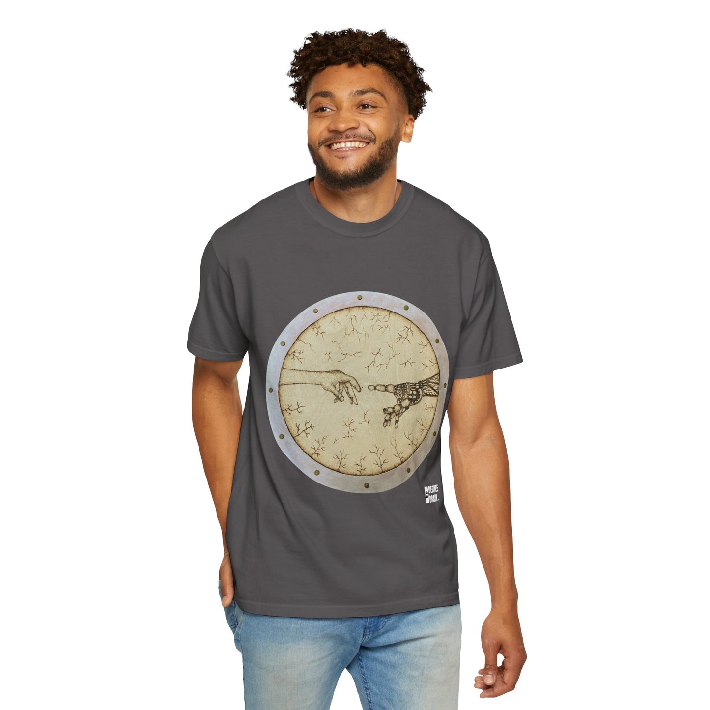 "Adam Creates Robot" Unisex Garment Dyed T-Shirt