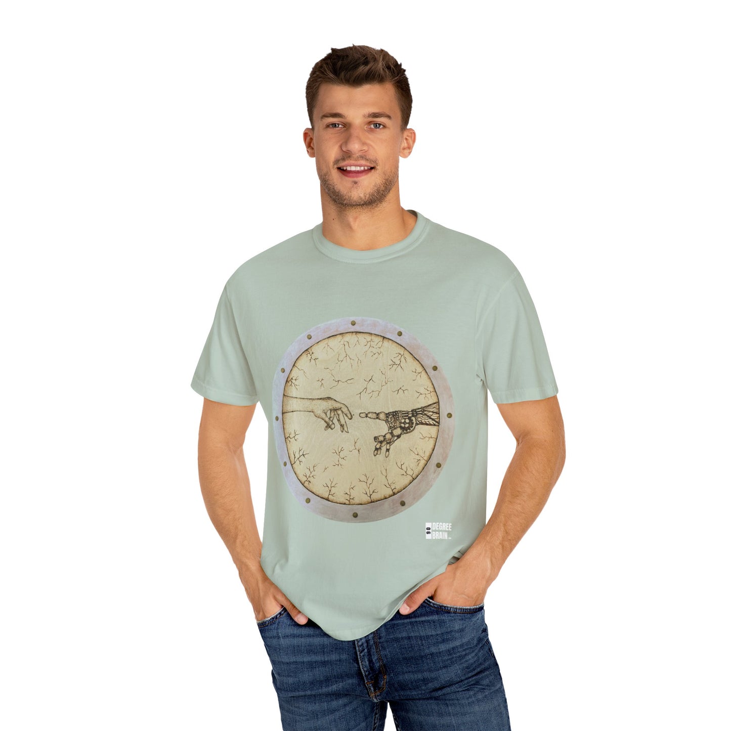 "Adam Creates Robot" Unisex Garment Dyed T-Shirt