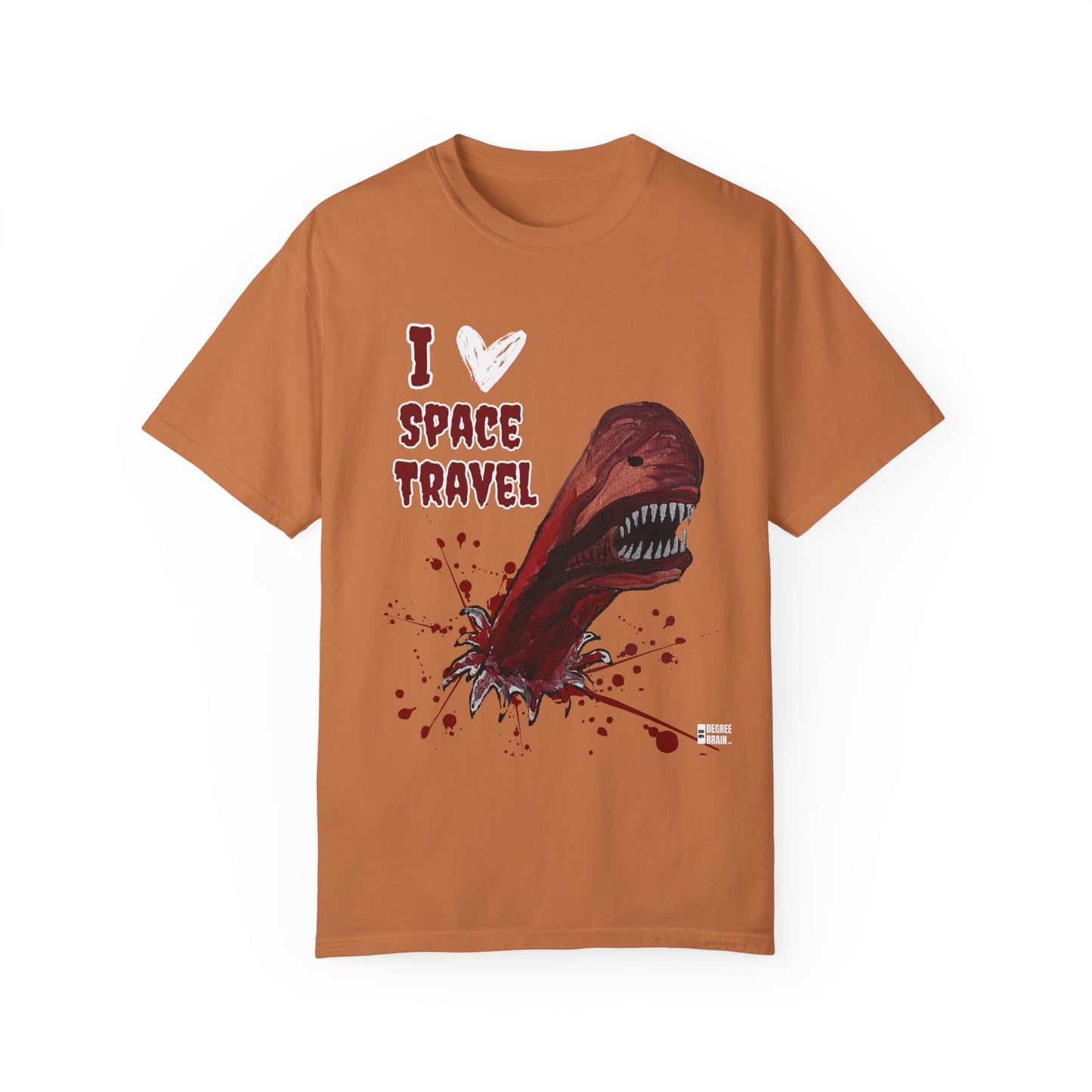 "I Heart Space Travel" Unisex Garment Dyed T-Shirt