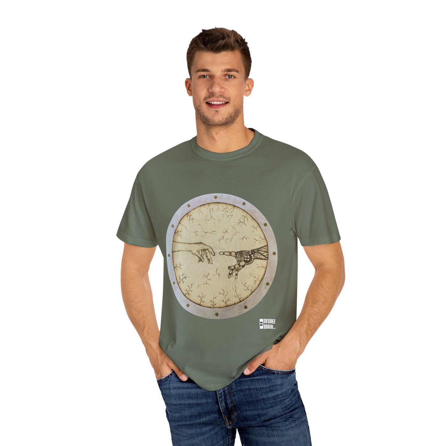 "Adam Creates Robot" Unisex Garment Dyed T-Shirt