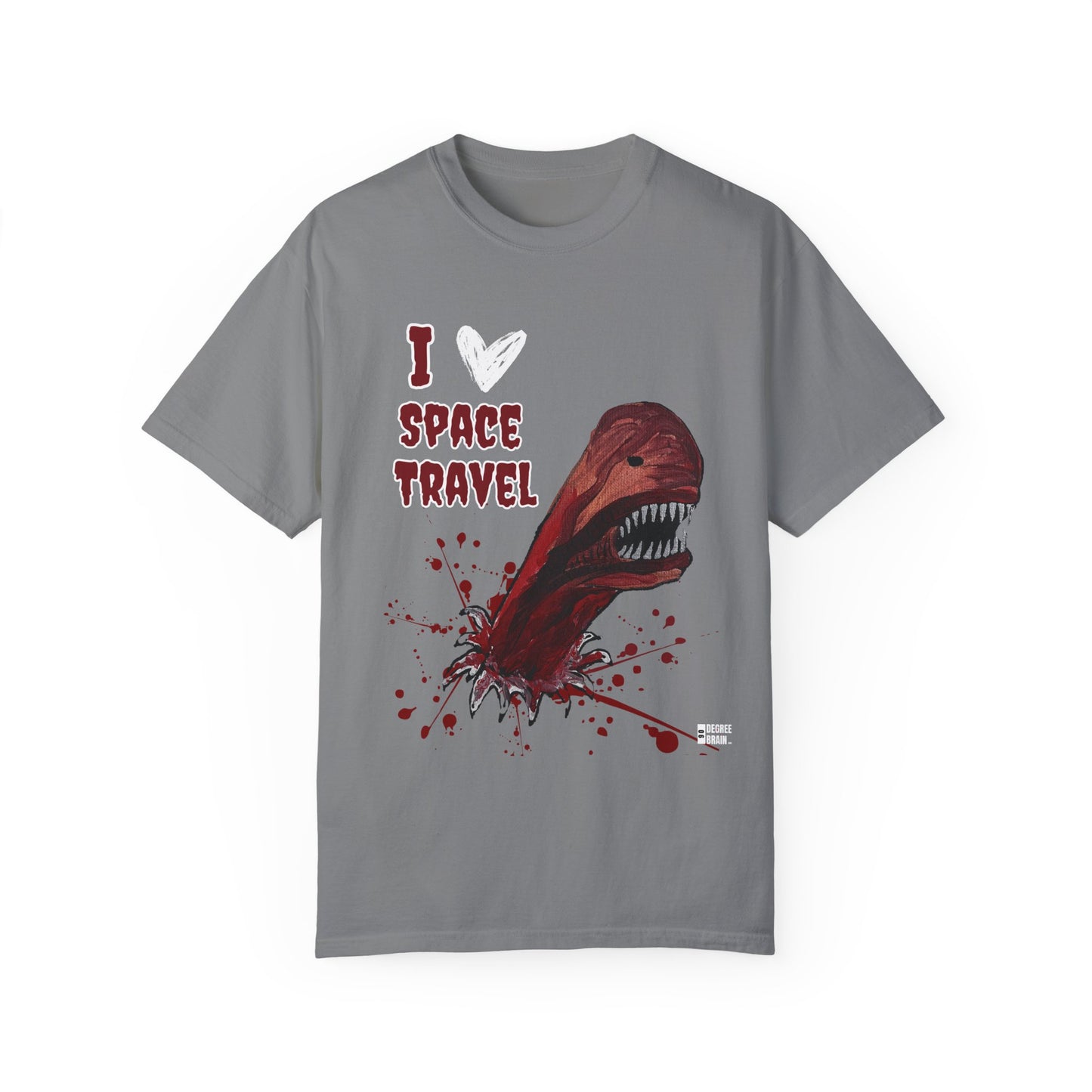 "I Heart Space Travel" Unisex Garment Dyed T-Shirt