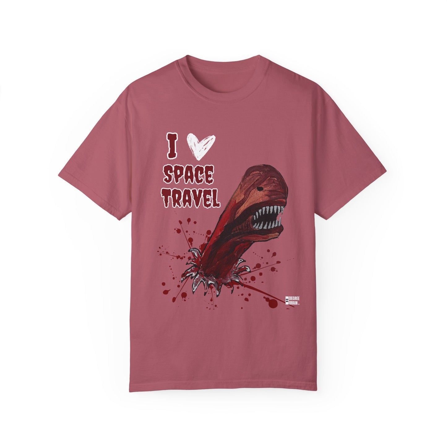 "I Heart Space Travel" Unisex Garment Dyed T-Shirt