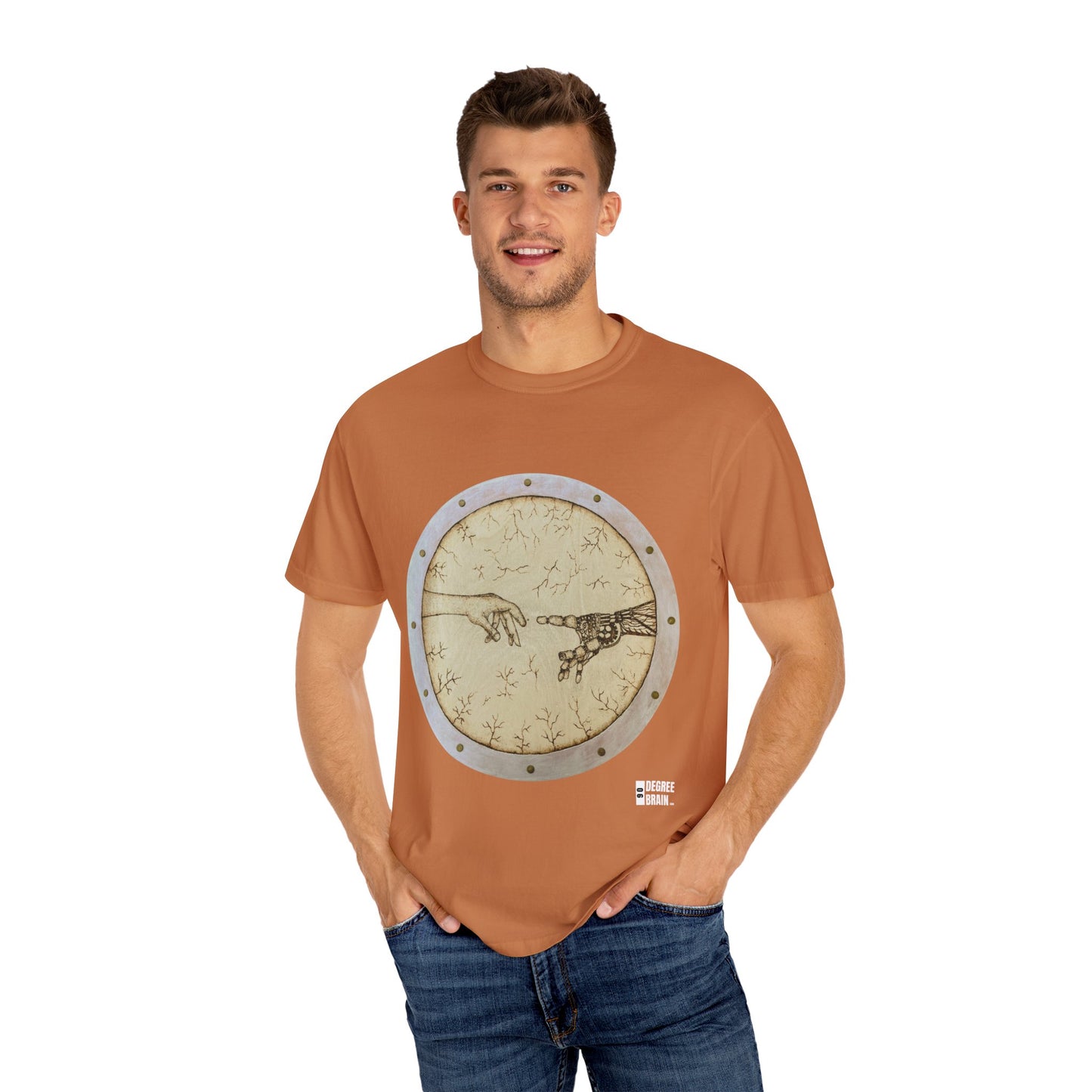 "Adam Creates Robot" Unisex Garment Dyed T-Shirt