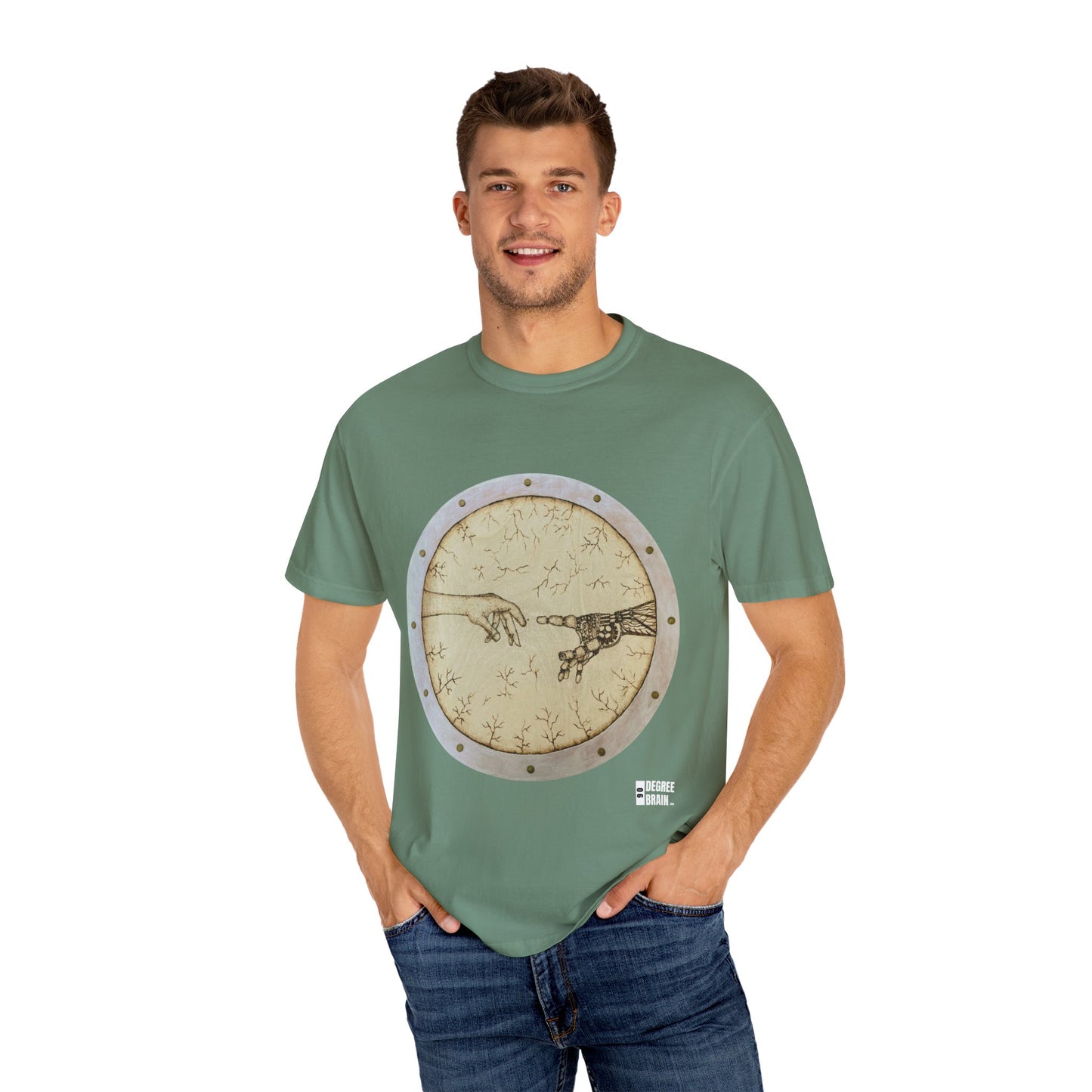 "Adam Creates Robot" Unisex Garment Dyed T-Shirt