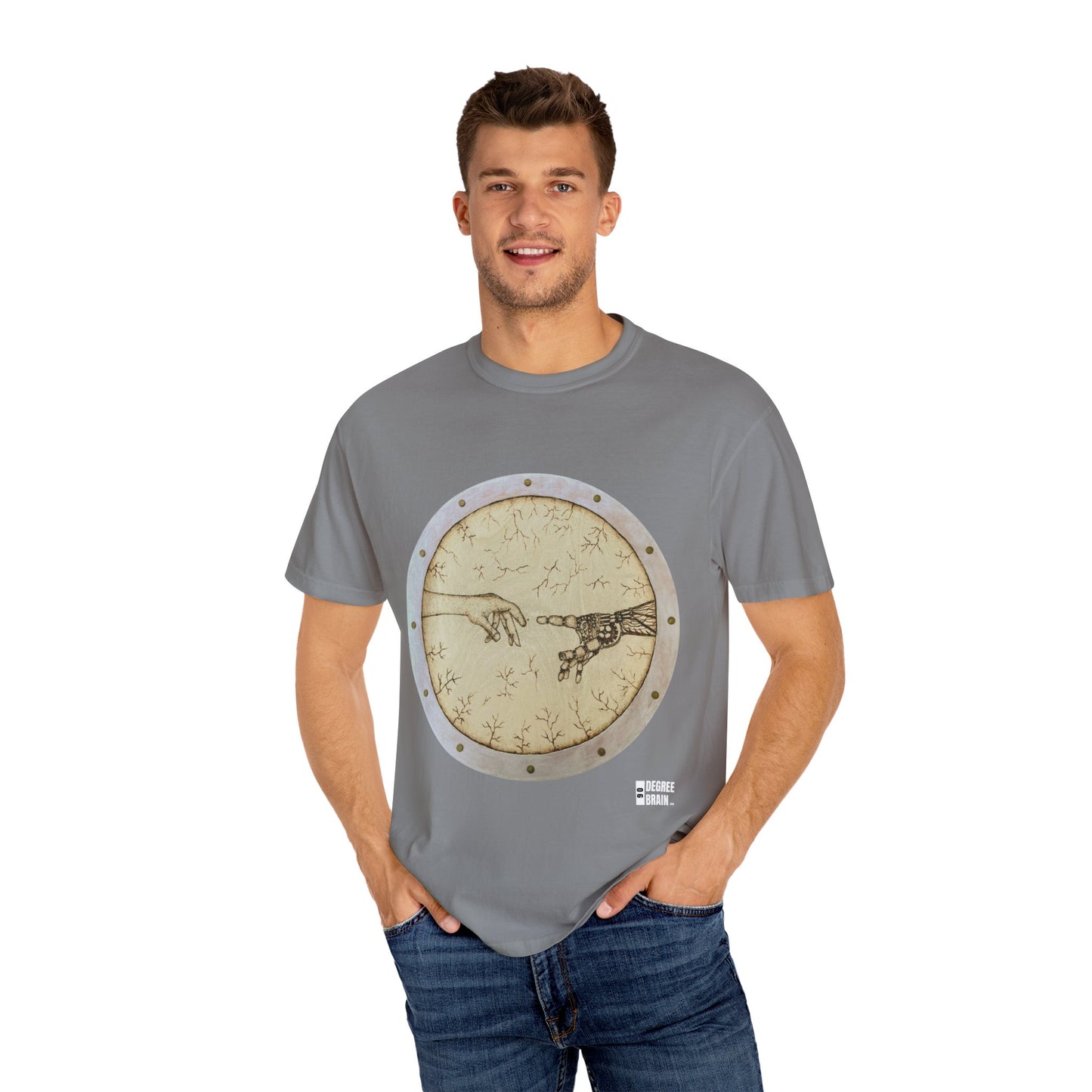 "Adam Creates Robot" Unisex Garment Dyed T-Shirt