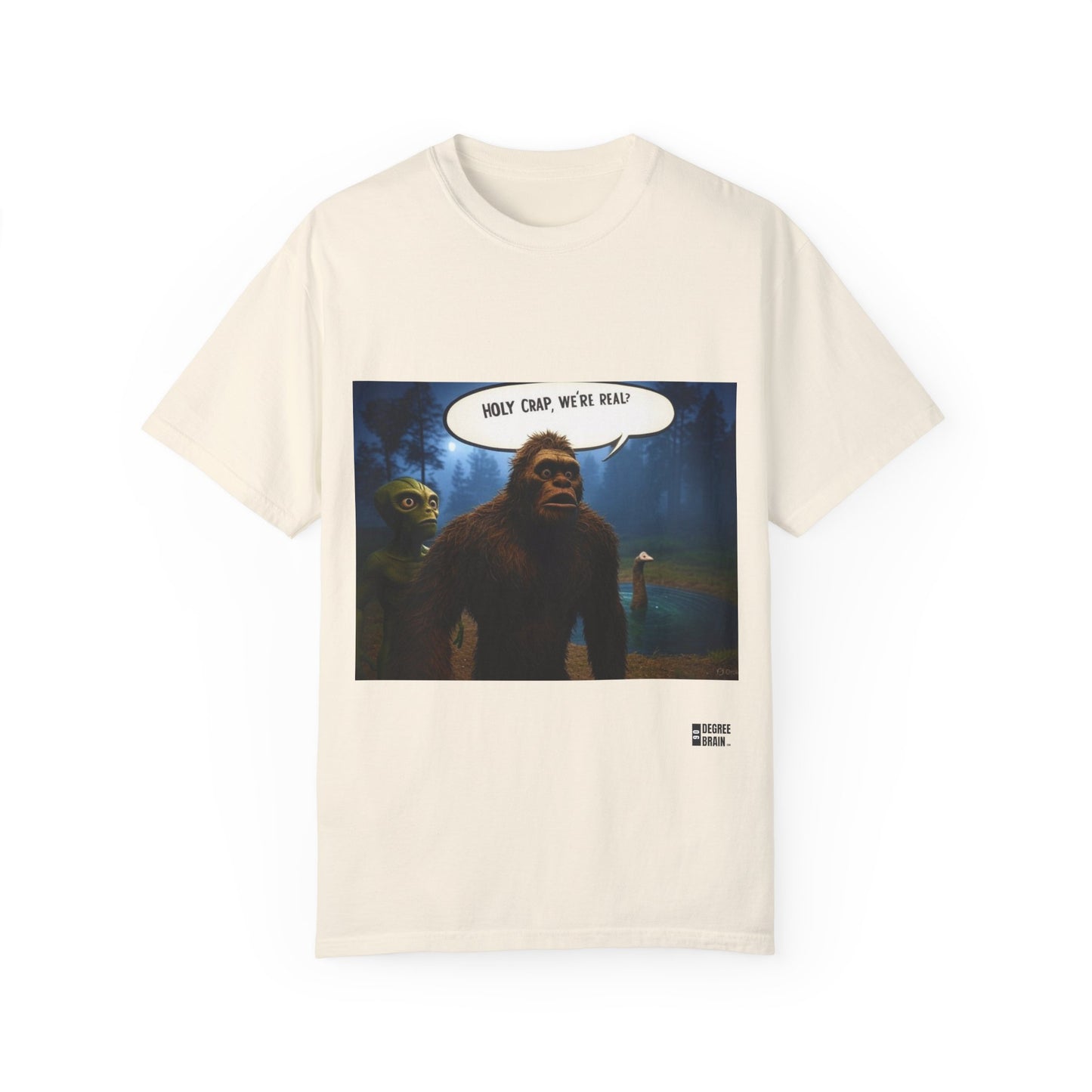 "Holy Crap, We're Real?" Unisex Garment Dyed T-Shirt