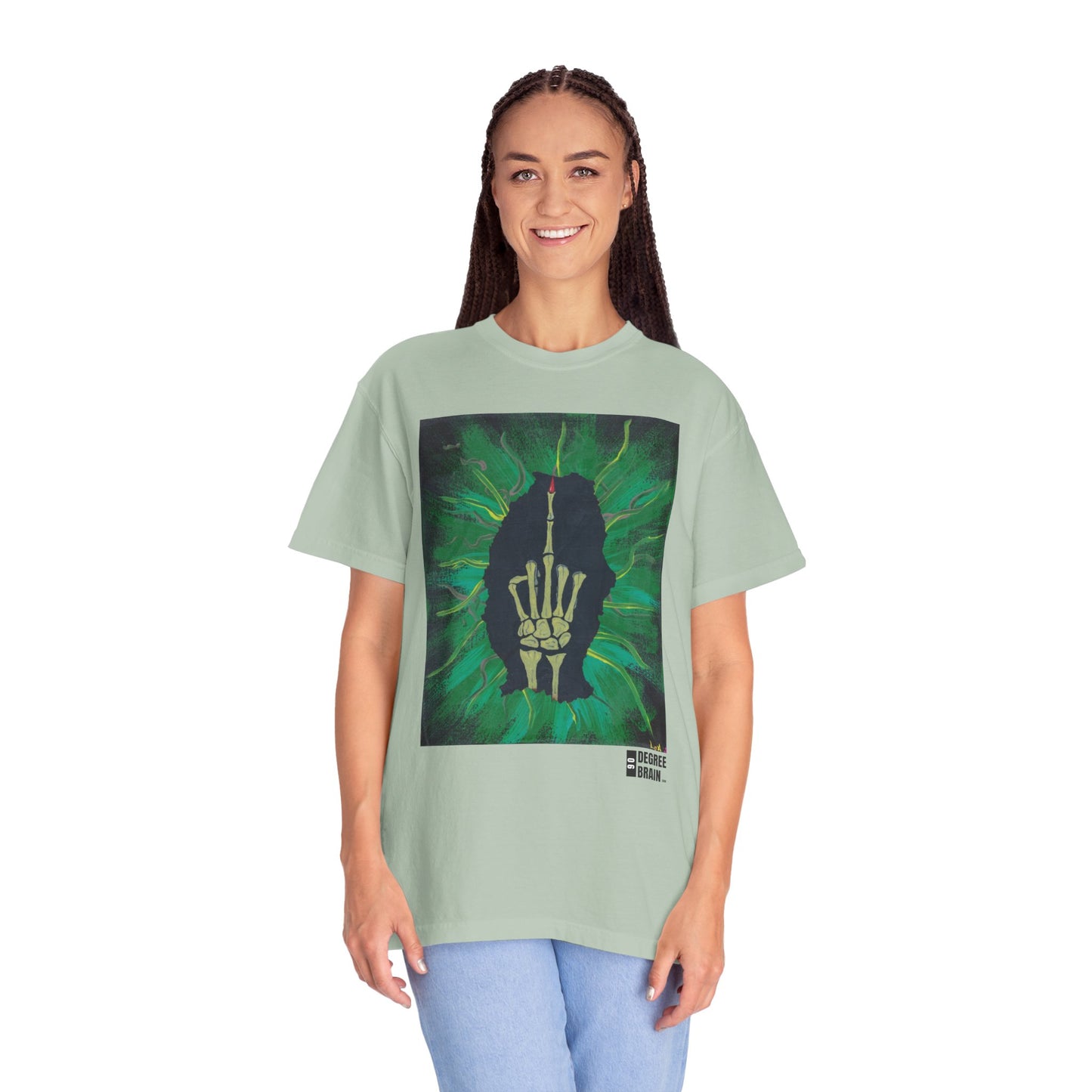 "Green Bird" Unisex Garment Dyed T-Shirt