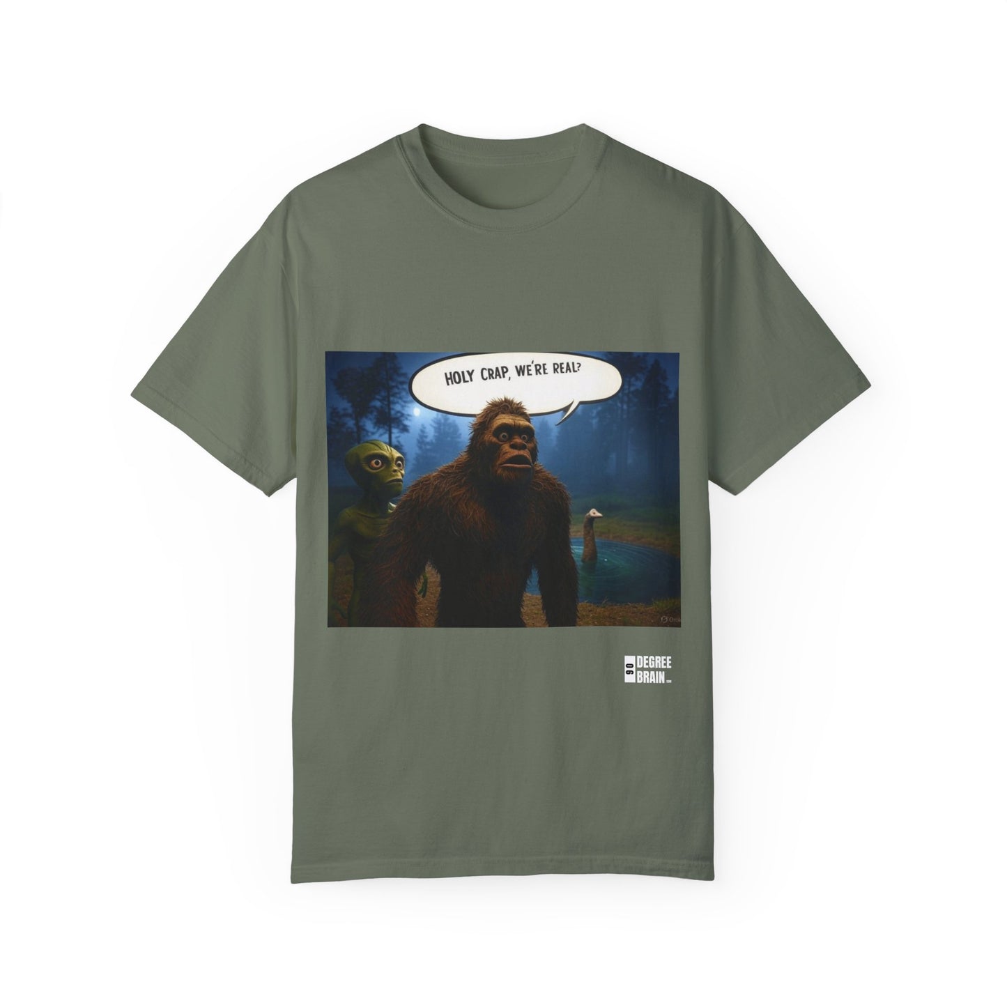 "Holy Crap, We're Real?" Unisex Garment Dyed T-Shirt