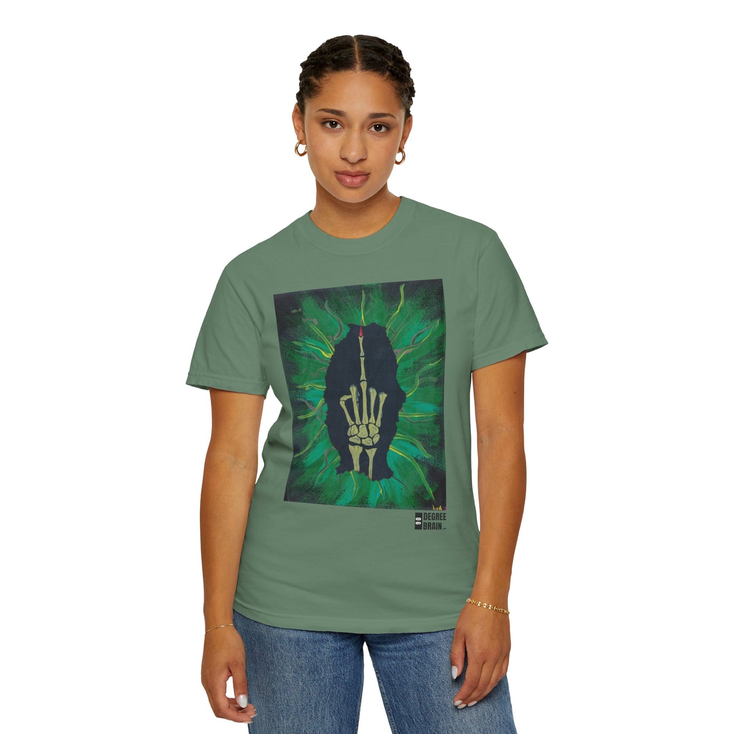 "Green Bird" Unisex Garment Dyed T-Shirt