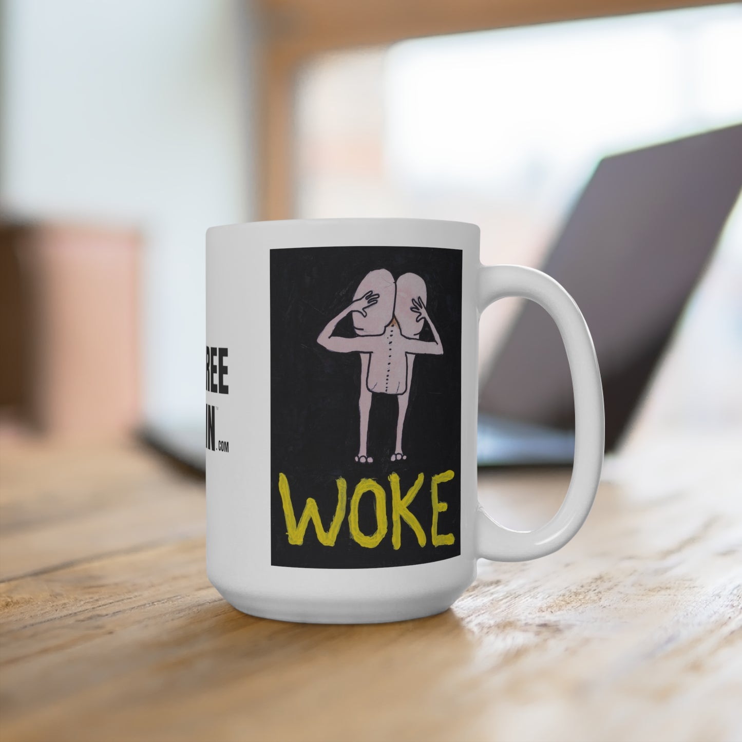 "Woke" 90 Degree Brain Mug 15oz