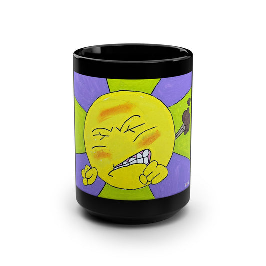 "Good Morning Poof!" 15oz Black Ceramic Coffee Tea Mug