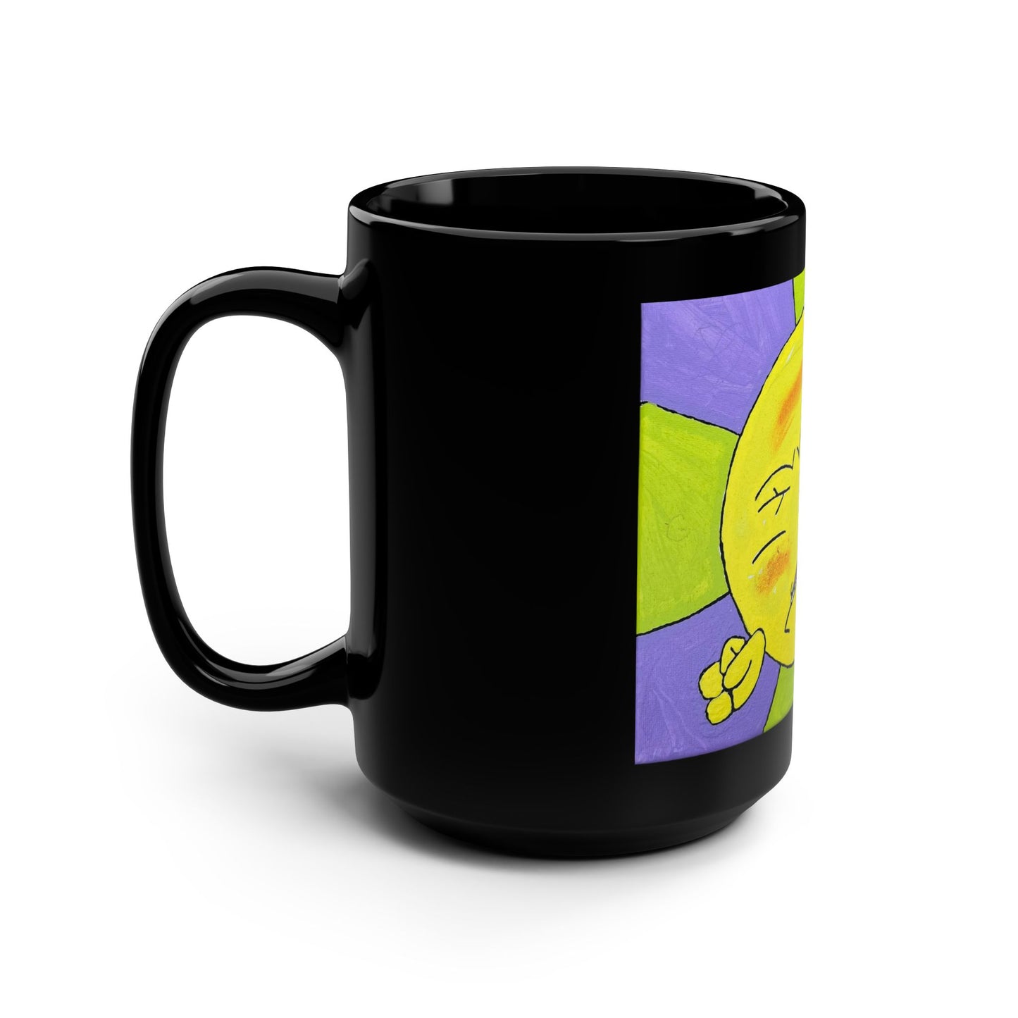 "Good Morning Poof!" 15oz Black Ceramic Coffee Tea Mug