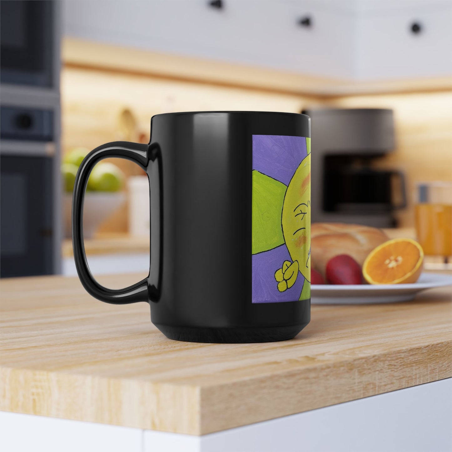 "Good Morning Poof!" 15oz Black Ceramic Coffee Tea Mug