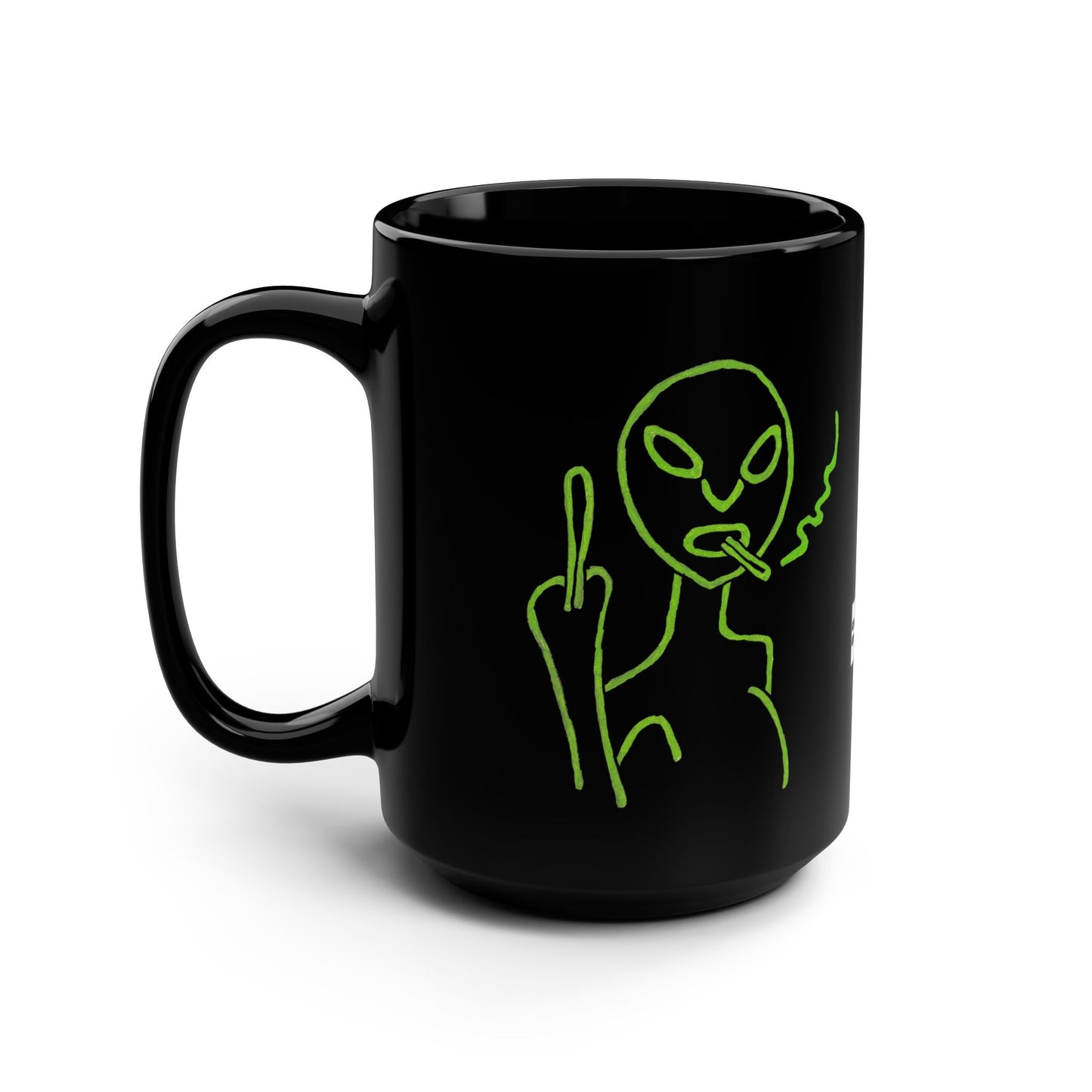 "Alien Attitude" 15oz Black Ceramic Coffee Tea Mug