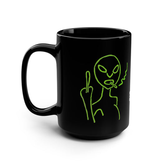 "Alien Attitude" 15oz Black Ceramic Coffee Tea Mug