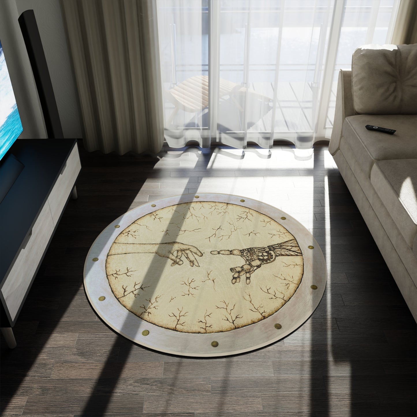"Adam Meets Robot" Rug
